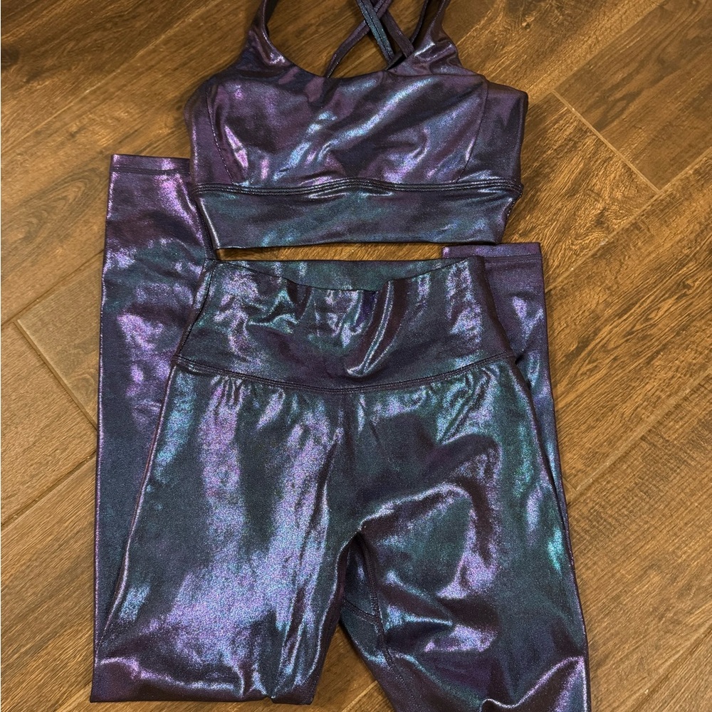 Buffbunny rebel legging and bra set in mood ring color